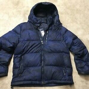 POLO by RL navy/black camo down hooded jacket